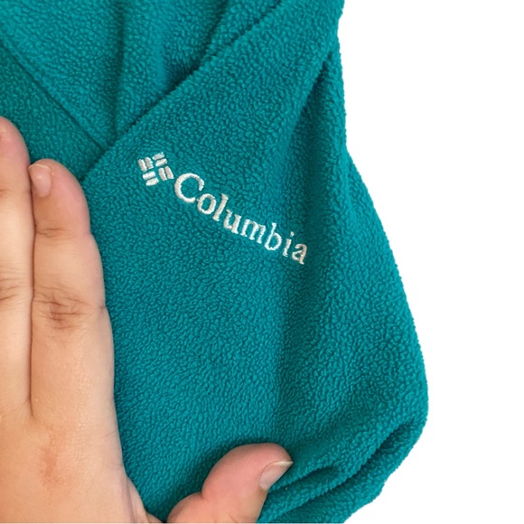 Columbia Glacial Fleece Quarter-Zip Teal Jumper Women’s Large - Picture 2 of 9